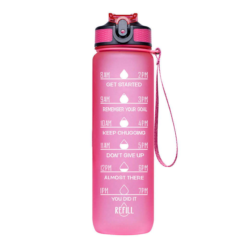 Giotto 32oz Leakproof BPA Free Drinking Water Bottle with Time Marker & Straw to Ensure You Drink Enough Water Throughout The Day for Fitness and